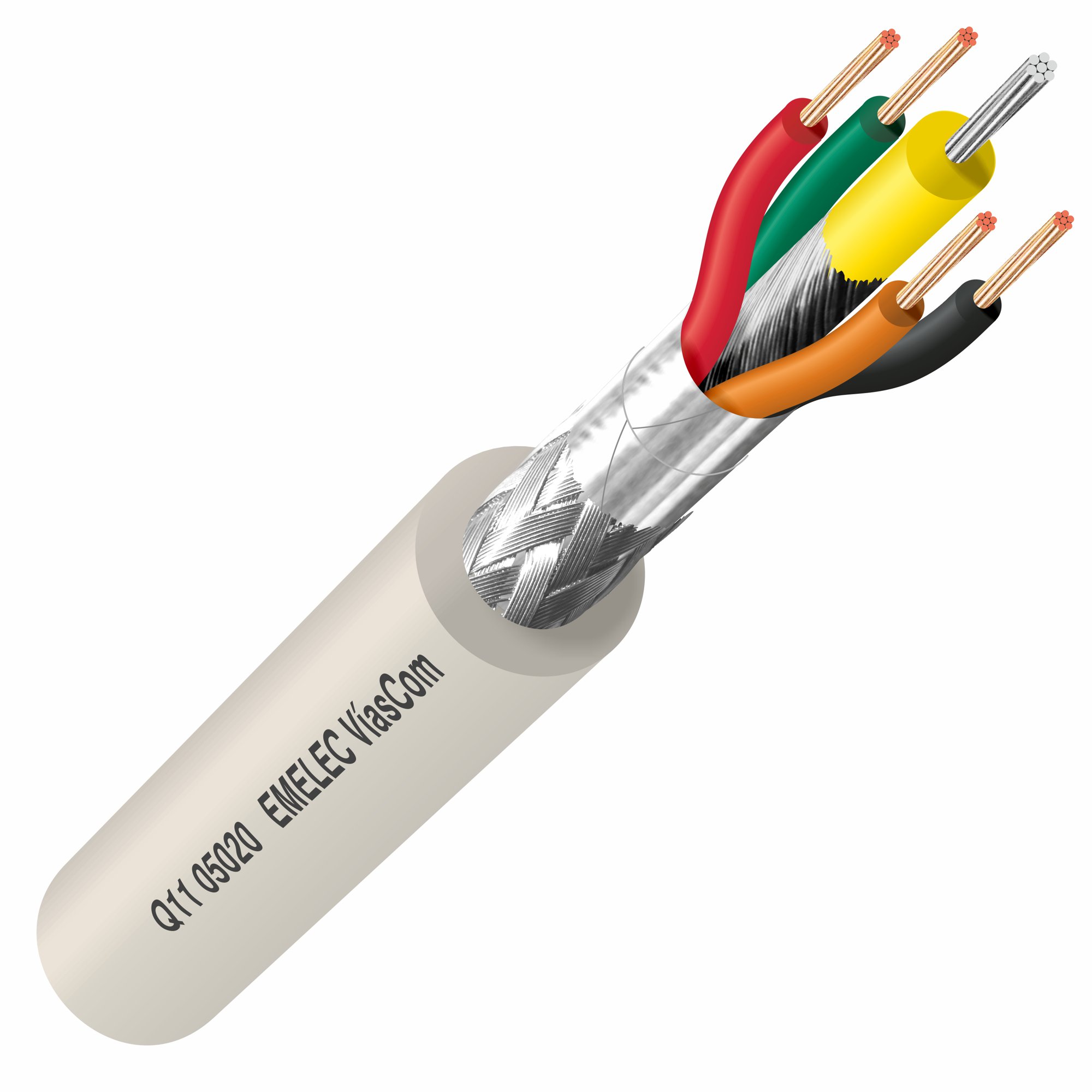 2-Core OFC Screened Audio Connection Cable Grey 2.80mm Dia  Sold Per Metre 