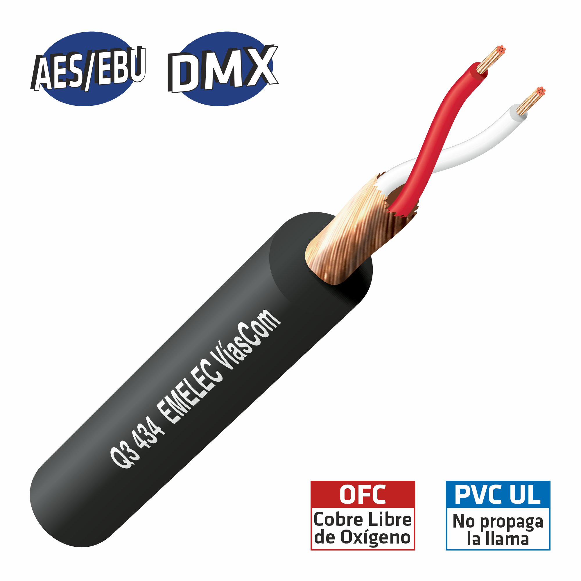 Cable Balanceado Digital Q3-434 – 1x2x0,14mm² 110Ω AES/EBU y DMX