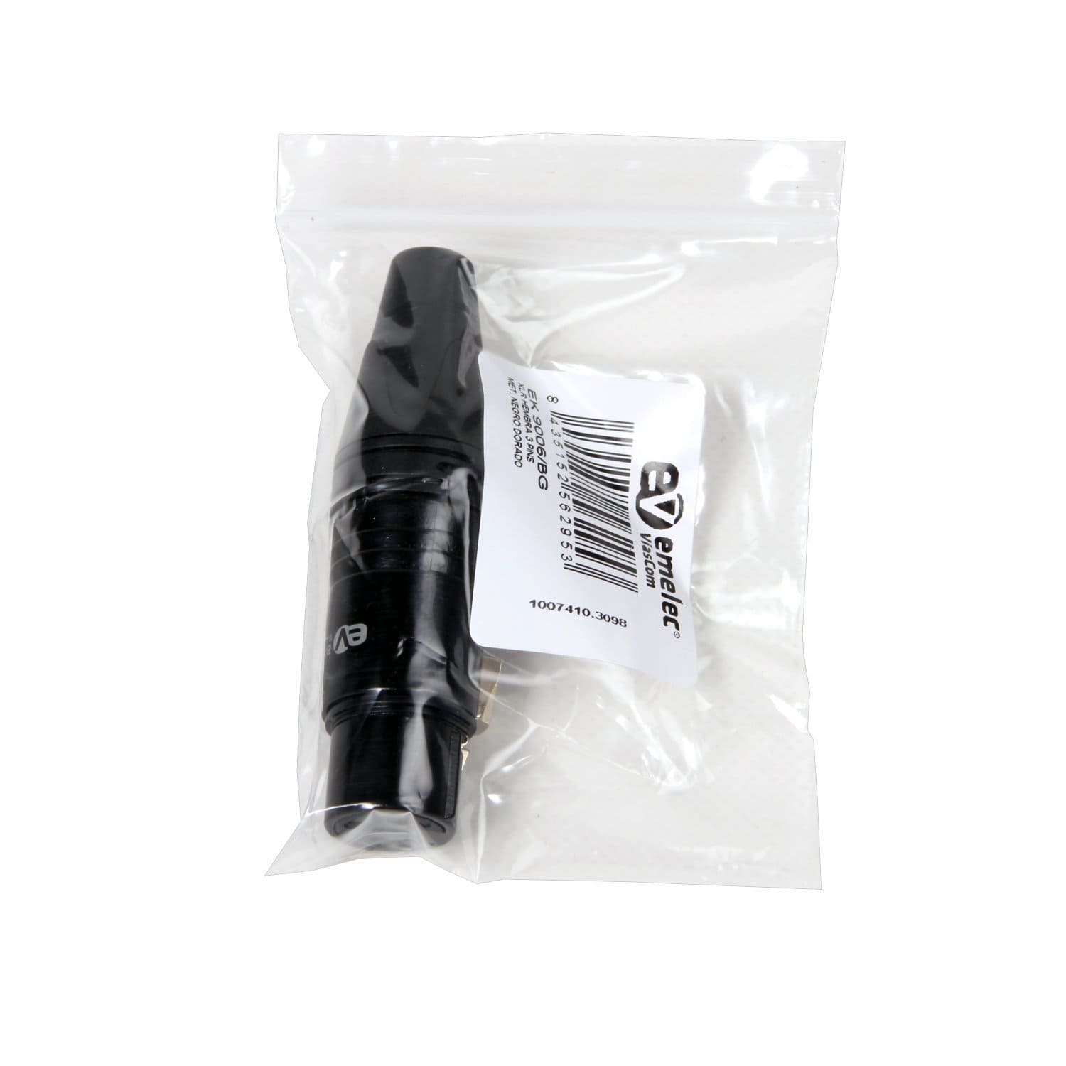 Sachet plastique unique avec connecteur XLR femelle noir de Emelec ViaCom